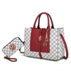 Mkf Collection By Mia K Yuliana Circular Print Satchel Bag With Wallet - 2 Pieces In Red