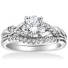 Pompeii3 5/8 Cttw Diamond Engagement Wedding Ring Set Twist Curve Band 14k White Gold In Multi
