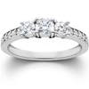 Pompeii3 1ct Diamond Three Stone Ring 14k White Gold In Multi