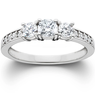 POMPEII3 1CT 3 STONE RING 14K WHITE GOLD