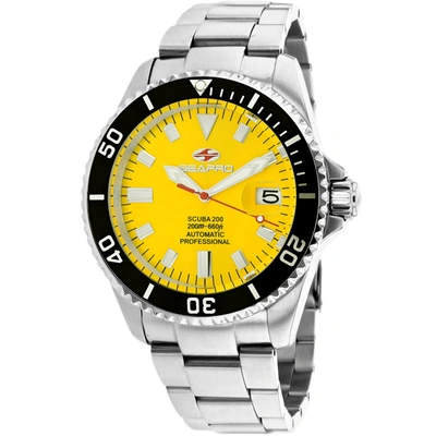 Seapro Scuba 200 Automatic Yellow Dial Mens Watch Sp4314 In Black / Yellow