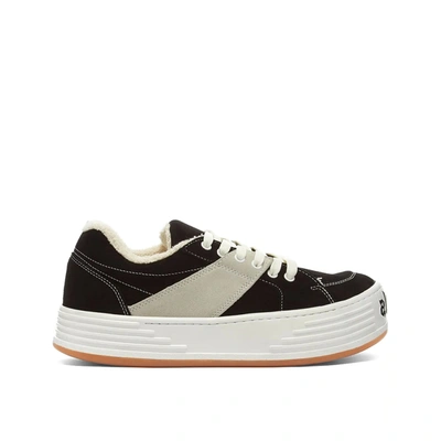 Palm Angels Black Snow Suede Low Top Trainers