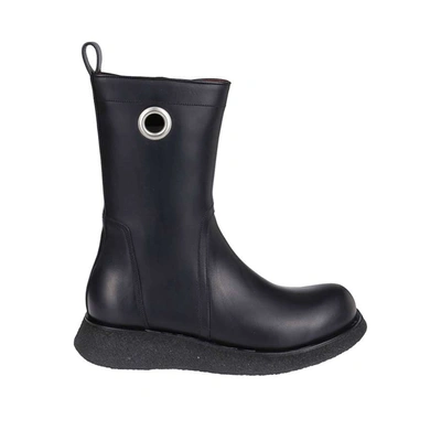 Rick Owens Men's Beatle Bozo Tractor Leather Chelsea Boots In Black
