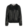 SAINT LAURENT SAINT LAURENT LEATHER HOODDED TOP