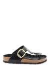 Birkenstock Gizeh Big Buckle Oiled Leather Sandal In Black