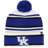 47 YOUTH '47  WHITE KENTUCKY WILDCATS STRIPLING CUFFED KNIT HAT WITH POM
