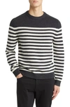 Theory Latho Stripe Wool Blend Sweater In Dk Nvy/ivy
