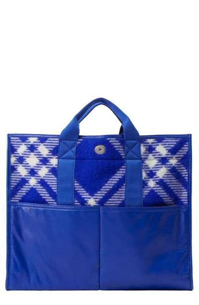 Burberry Extra Large Wool Check Shopper Tote In Knight