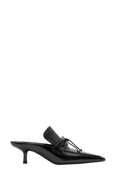Burberry Leather Storm Mules In Black