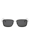Dior Blacksuit S9u F5a0 Dm40113u 16a Rectangle Sunglasses In Silver