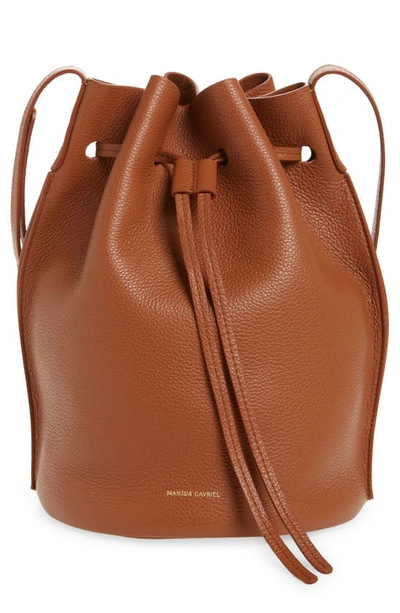 Mansur Gavriel Champagne Bucket Bag In Brandy/royal