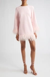 LIKELY MARULLO FEATHER TRIM LONG SLEEVE DRESS