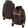 FANATICS FANATICS BRANDED  BROWN CLEVELAND BROWNS OVER UNDER PULLOVER HOODIE