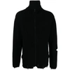 A Paper Kid Black Unisex Zip-fastened Sweater In Black
