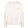 A Paper Kid Classic Cotton Sweater With Bold Graphic Print And Relaxed Fit In Neutrals