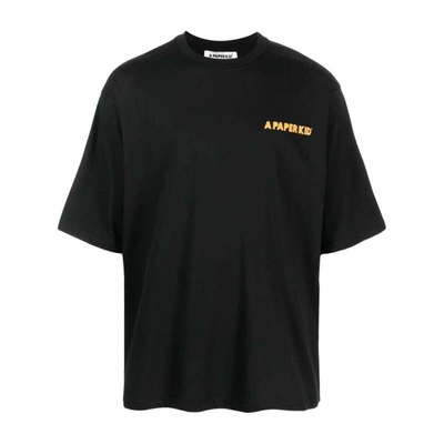 A Paper Kid Cotton Crewneck Sweatshirt In Black