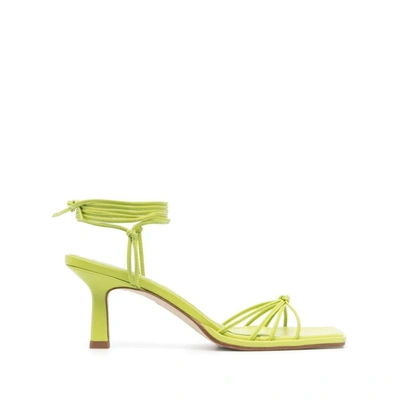 Aeyde 65mm Roda Leather Sandals In Green