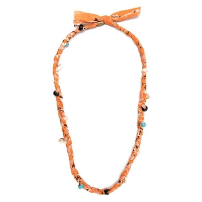 Alanui Braided Charm Necklace In Orange
