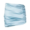 Alessandra Rich Silk Satin Asymmetric Mini Skirt In Blue
