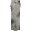 Alessandro Vigilante Stonewashed Straight Denim Skirt In Grey