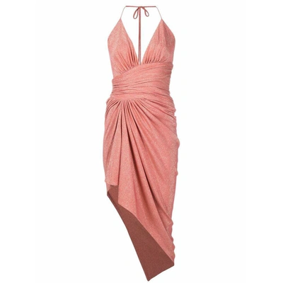 Alexandre Vauthier Lurex Stretch-jersey Asymmetric Dress In Pink