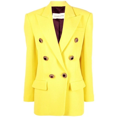 Alexandre Vauthier Houndstooth-pattern Double-breasted Blazer In Yellow