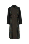 Burberry Embroidered Gabardine Bradford Trench Coat In Black