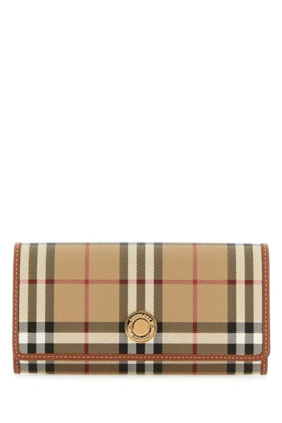 Burberry Woman Printed Canvas And Leather Continental Wallet In Multicolor