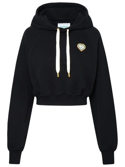 Casablanca Rainbow Heart Hoodie In Black