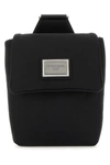 Dolce & Gabbana Men Black Nylon Belt Bag In Black