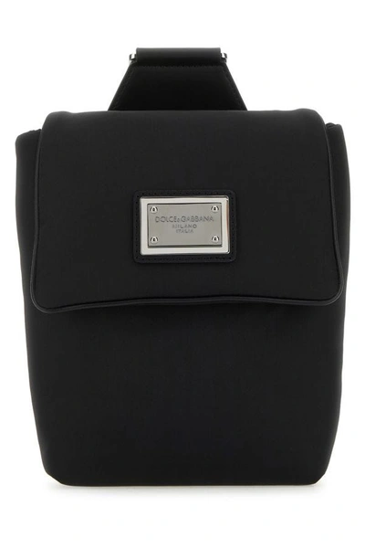 Dolce & Gabbana Nylon Belt Bag In Black