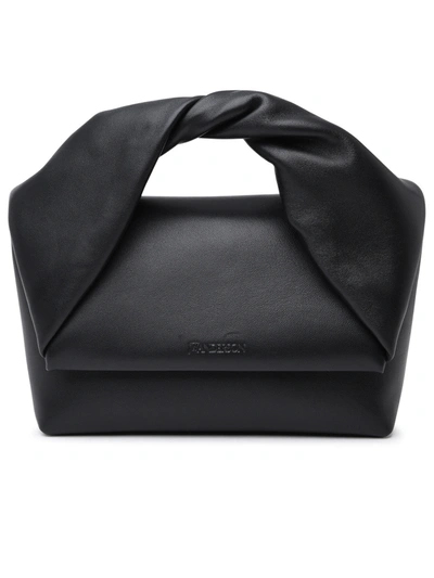 Jw Anderson Woman Black Leather Twister Large Bag