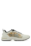 STONE ISLAND STONE ISLAND MAN IVORY FABRIC AND RUBBER SNEAKERS