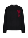 Ami Alexandre Mattiussi Ami De Caur Wool Sweater In Black