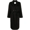 Anine Bing Womens Black Dylan Belted Wool And Cashmere Coat In Black