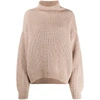 Anine Bing Sydney Funnel Neck Wool & Alpaca Blend Sweater In Neutrals