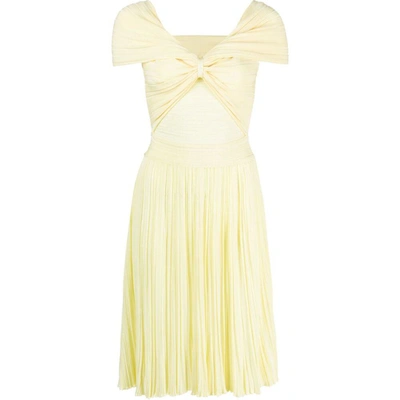 Antonino Valenti Twist-detail Flared Dress In Yellow