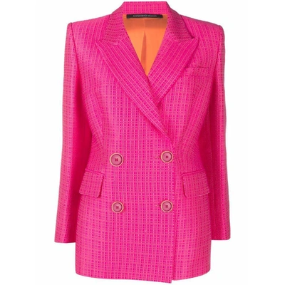 Antonino Valenti Fitted Double-breasted Blazer In Pink