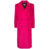 Apparis Astrid Double Breasted Faux Fur Coat In Pink