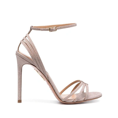 Aquazzura Glittered Heeled Sandals In Pink