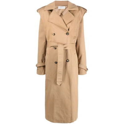 Armarium Roopal Belted Cotton Trench Coat In Neutrals