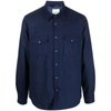 Aspesi Buttoned-up Long-sleeved Shirt In Blue