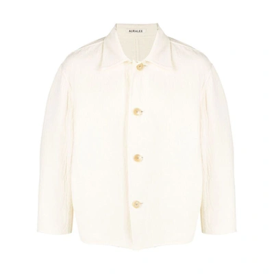 Auralee Cotton-wool Classic Shirt Jacket In Neutrals