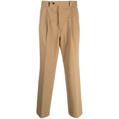 Auralee Straight-leg Cotton Trousers In Brown