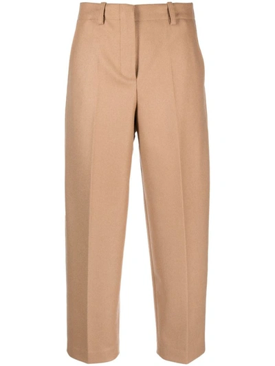 Erika Cavallini Pressed-crease Gabardine Trousers In Brown