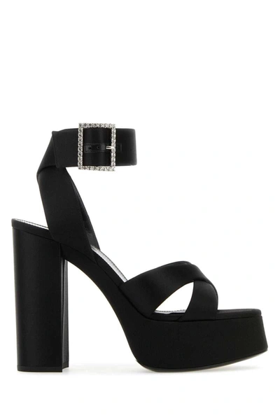 Saint Laurent Bianca Sandals With Platform In Black