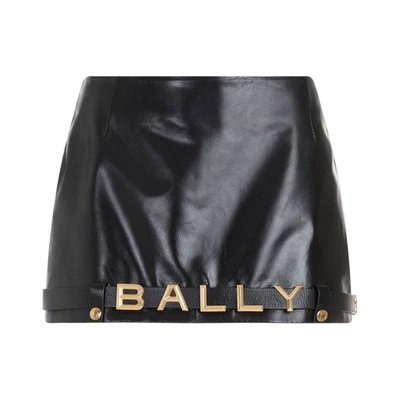 Courrèges Bally Leather Mini Skirt In Black