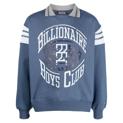 Billionaire Boys Club Mens Collared Crewneck Sweatshirt In Blue