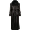 Blancha Shearling-collar Double-breasted Coat In Black