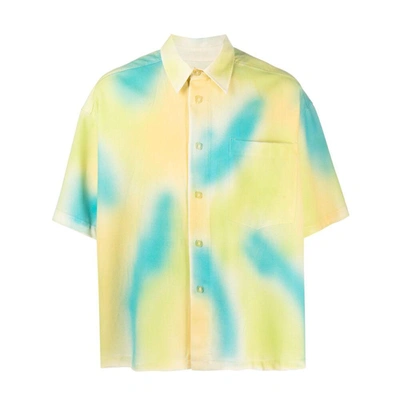 Bonsai Abstract-print Short-sleeve Shirt In Green/blue